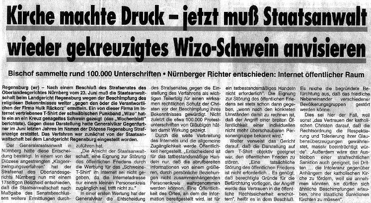 Regensburger Wochenblatt vom 1. Juli 98